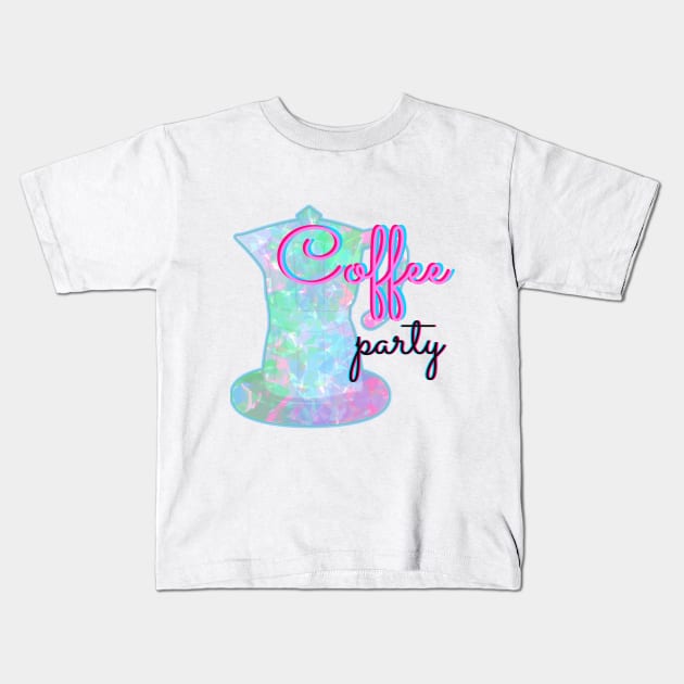 Moka pot abstract digital art Kids T-Shirt by zinfulljourney